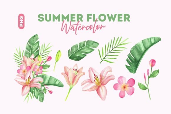 Download Summer Flower Watercolor Clipart Set - Clipart Collection