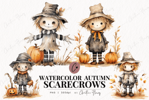 Download Watercolor Autumn Scarecrow Clipart - Clipart Collection