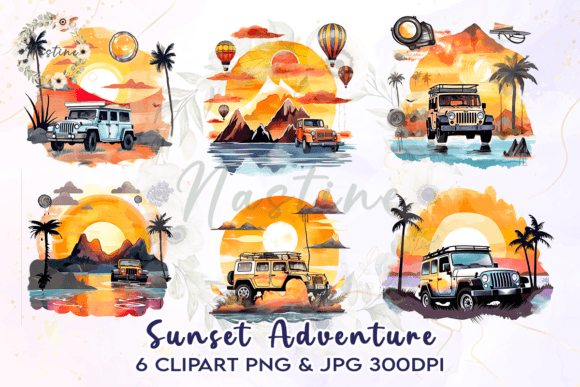 Download Sunset Adventure Watercolor Clipart - Clipart Collection