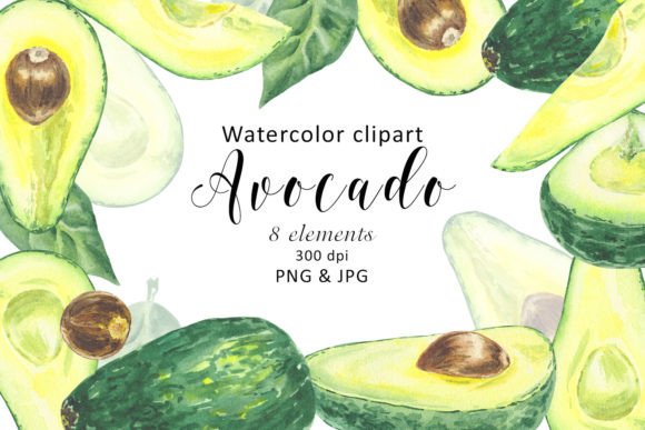 Download Watercolor Avocado Clipart Fruit Tropic - Clipart Collection