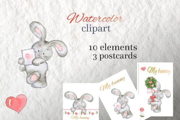 Download Watercolor Clipart Bunny Set - Clipart Collection