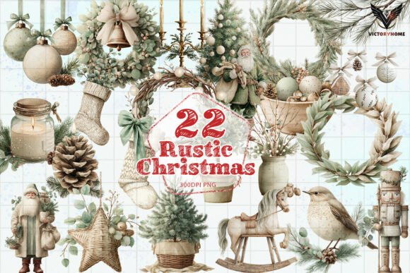 Download Rustic Christmas Clipart Bundle PNG - Clipart Collection