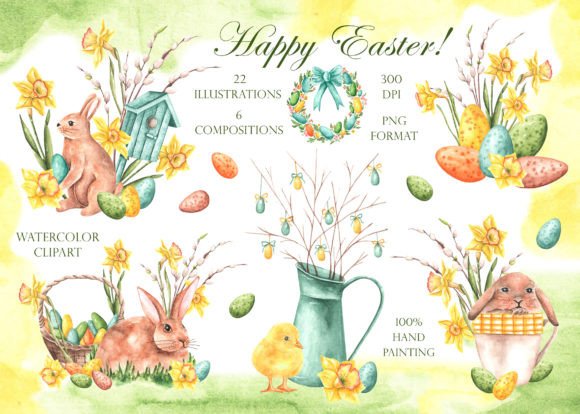 Download Easter Watercolor Clipart. Bunny, Egg - Clipart Collection