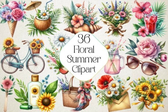 Download Floral Summer Sublimation Clipart - Clipart Collection