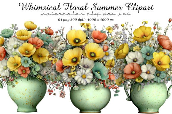 Download Whimsical Floral Summer Clipart - Clipart Collection