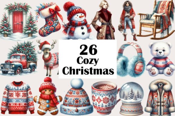 Download Cozy Christmas Clipart Bundle - Clipart Collection