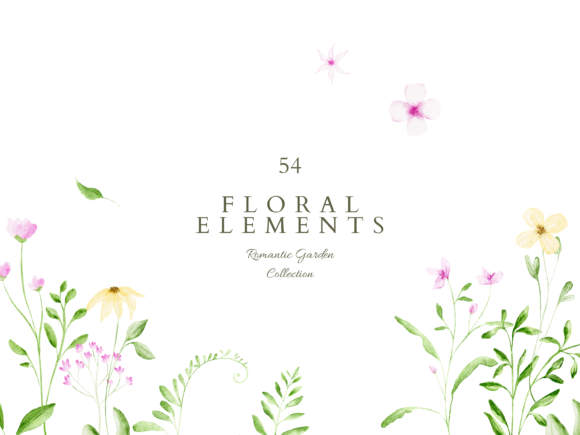 Download Watercolor Floral Elements Clipart - Clipart Collection