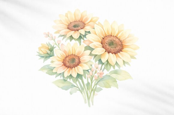 Download Cute Watercolor Sunflower PNG Clipart - Clipart Collection