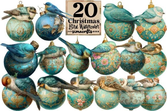 Download Christmas Bird Clipart Set Watercolor - Clipart Collection