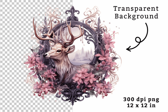 Download Christmas Watercolor Reindeer Clipart PN - Clipart Collection