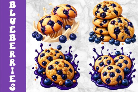 Download Blueberry Muffins and Cookies Art - Premium Resources