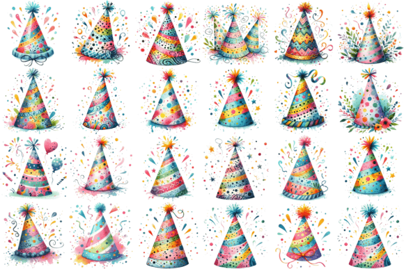 Download 22 Watercolor Party Hat Clipart Bundle - Clipart Collection