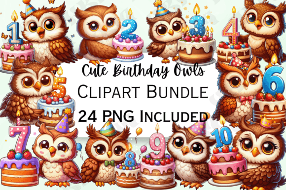 Download Cute Birthday Owl Clipart - Clipart Collection