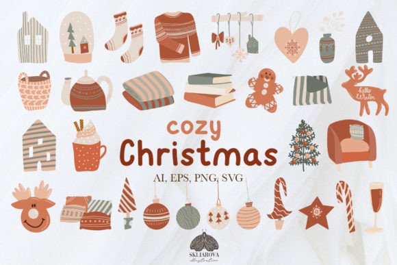 Download Cozy Christmas Clipart SVG PNG EPS - Clipart Collection