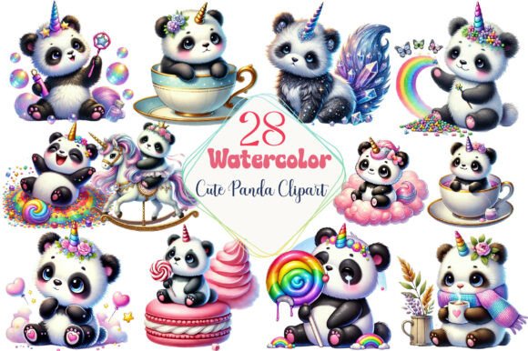 Download Watercolor Cute Panda Clipart - Clipart Collection