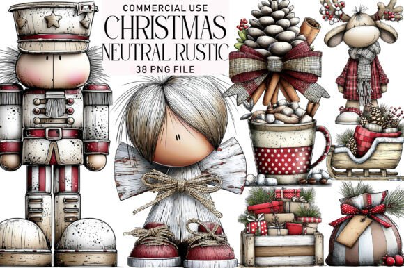Download Neutral Rustic Christmas Clipart Bundle - Clipart Collection