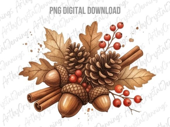 Download Autumn Fall Pinecone Acorn Clipart PNG - Clipart Collection