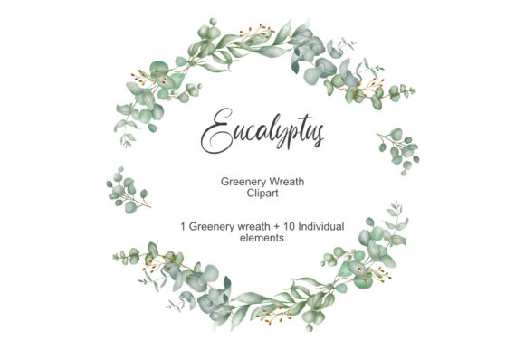 Download Greenery Wreath Clipart Watercolor - Clipart Collection