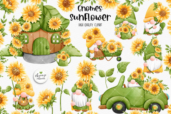 Download Sunflower Gnomes Clipart - Clipart Collection