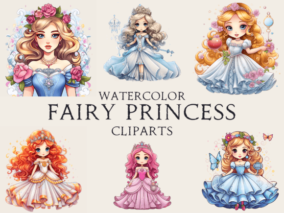 Download Watercolor Fairy Tale Princess Cliparts - Clipart Collection