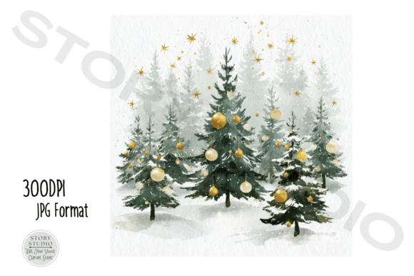 Download Watercolor Christmas Tree Forest Clipart - Clipart Collection