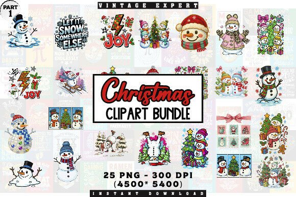 Download Cozy Winter Snowman Clipart Bundle - Clipart Collection