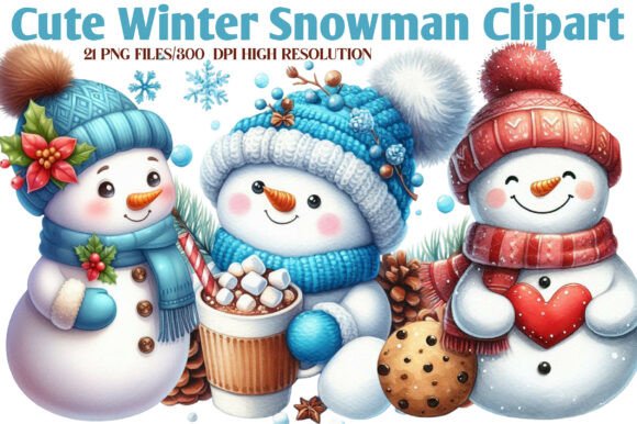 Download Cute Winter Snowman Clipart - Clipart Collection