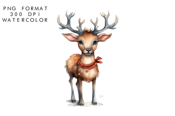 Download Watercolor Reindeer Clipart - Clipart Collection