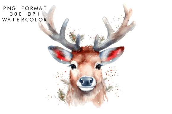 Download Watercolor Reindeer Clipart - Clipart Collection
