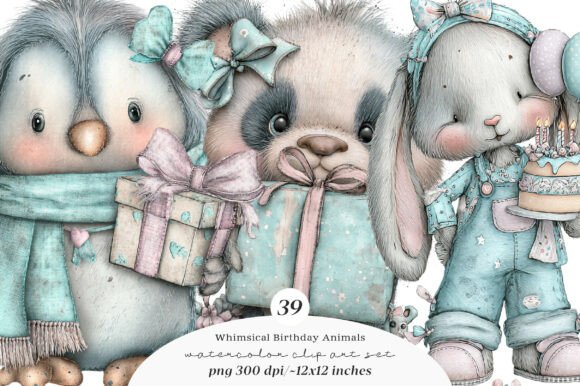 Download Whimsical Birthday Animal Clipart - Clipart Collection