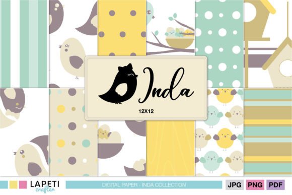 Download Spring Bird Digital Paper Pack 12x12 - Digital paper Collection