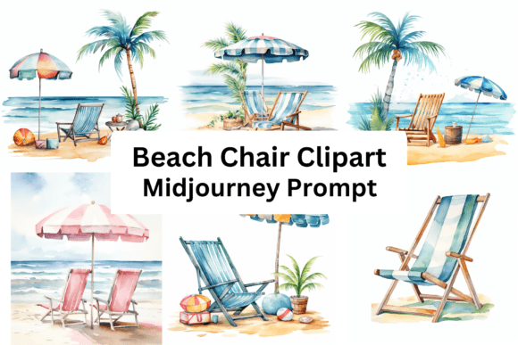 Download Watercolor Beach Chair Clipart Midjourney Prompts - Clipart Collection