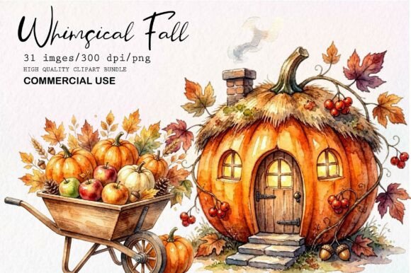 Download Whimsical Fall Clipart Bundle - Clipart Collection