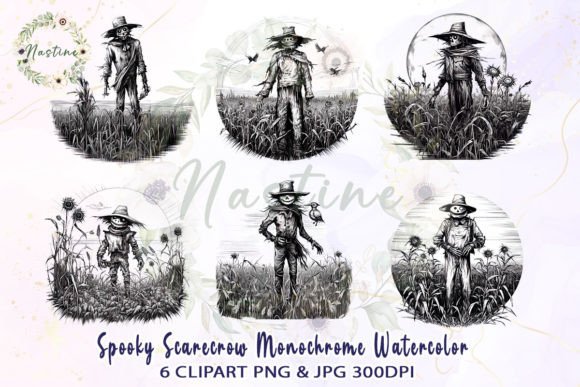 Download Spooky Scarecrow Watercolor Clipart - Clipart Collection