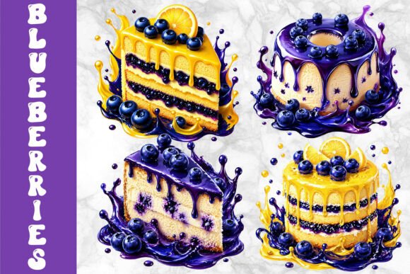 Download Lemon Blueberry Cake Dessert Art - Premium Resources
