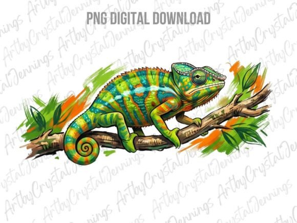 Download Chameleon Lizard Watercolor Clipart PNG - Clipart Collection